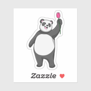 Panda with Tulip Sticker