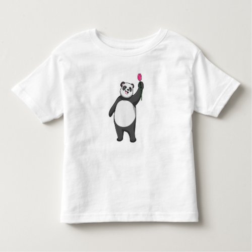 Panda with Tulip Toddler T_shirt