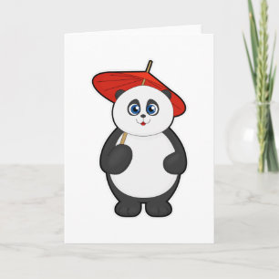 Panda with Umbrella Card