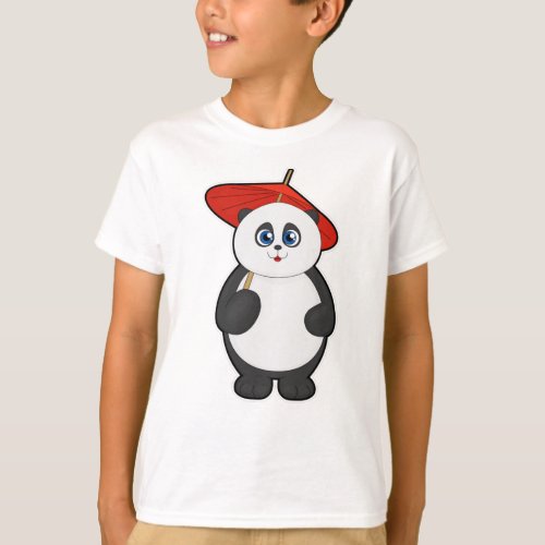 Panda with Umbrella T_Shirt