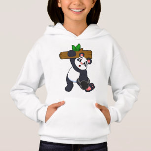 Panda with Wood at Strength training Hoodie