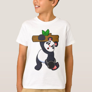 Panda with Wood at Strength training T-Shirt