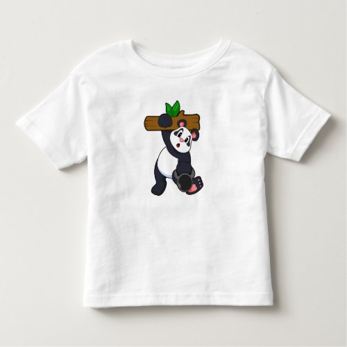 Panda with Wood at Strength training Toddler T_shirt