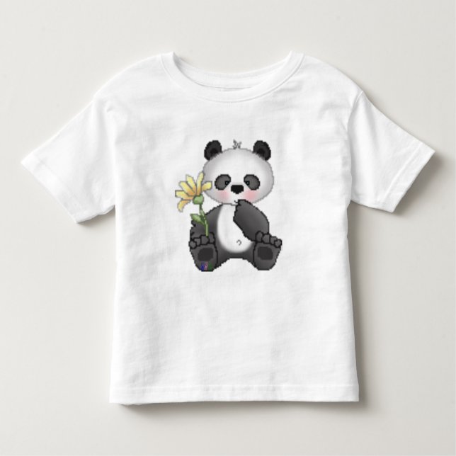 Panda with Yellow Flower Toddler T-shirt (Front)
