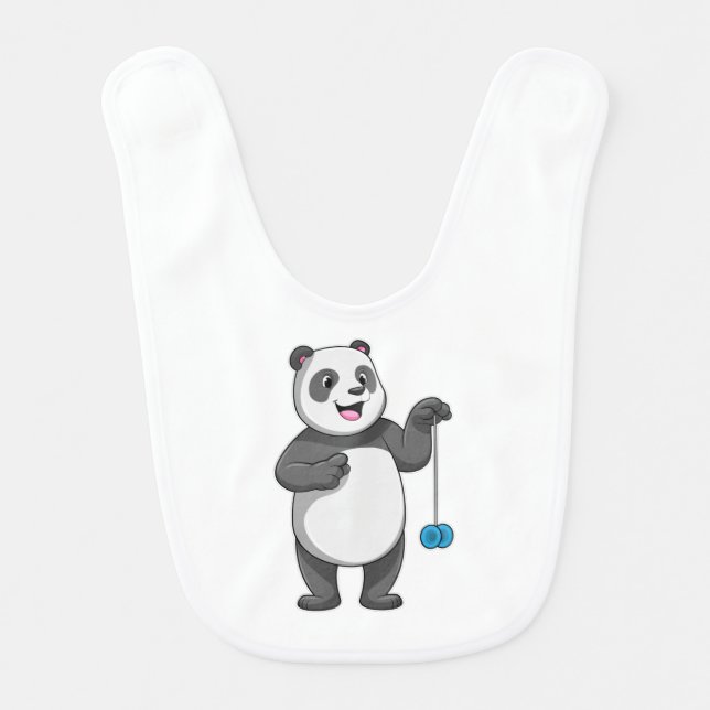 Panda with Yo-yo Baby Bib (Front)