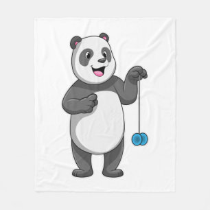 Panda with Yo-yo Fleece Blanket