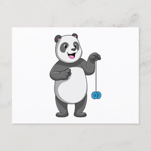 Panda with Yo_yo Postcard