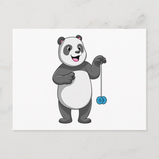 Panda with Yo-yo Postcard (Front)