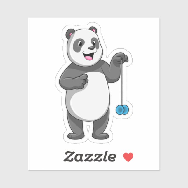 Panda with Yo-yo Sticker (Sheet)