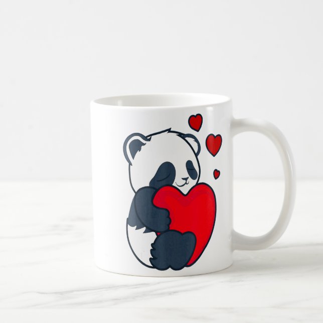 Panda Women Valentines Day Girlfriend Heart  Coffee Mug (Right)