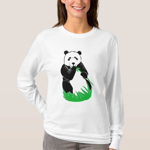 Panda Womens Hanes Nano Long Sleeve T_Shirt