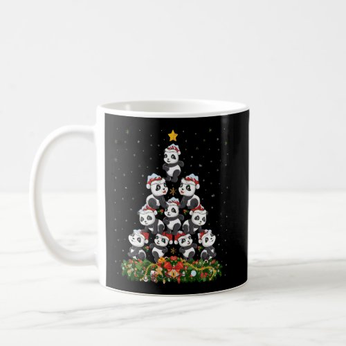 Panda Xmas Tree Gift Santa Hat Panda Christmas Coffee Mug