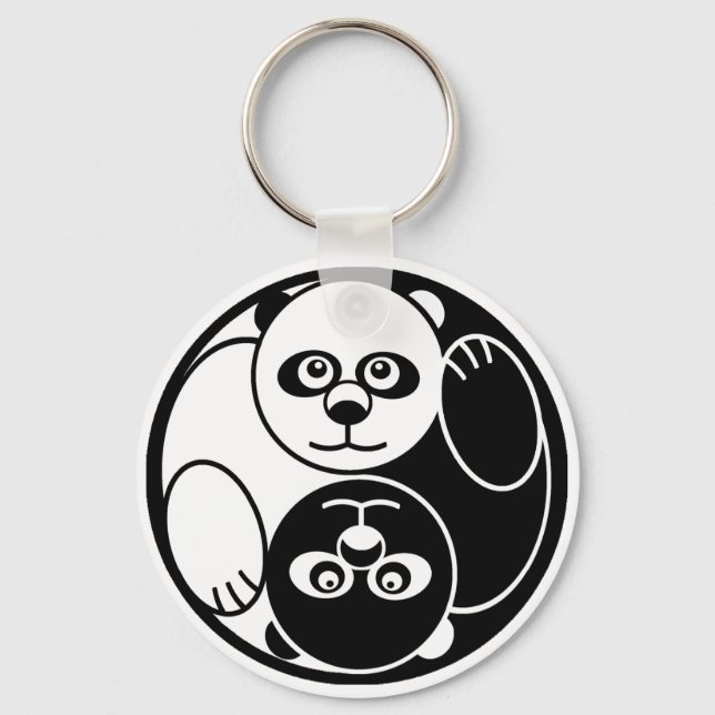 Panda Yin Yang Keychain (Front)