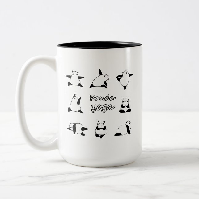 PANDA YOGA, Animals yoga, Panda bear Two-Tone Coffee Mug (Left)