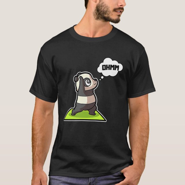 Panda Yoga Poses Sport Gymnastics Ohmmm Heartbeat  T-Shirt (Front)