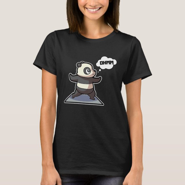 Panda Yoga Poses Sport Gymnastics Ohmmm Heartbeat  T-Shirt (Front)