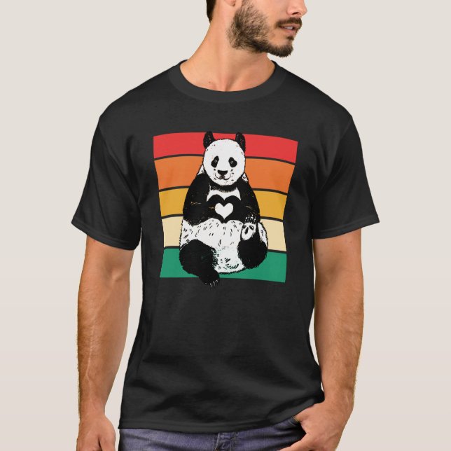 Panda  Zookeeper Zookeeping Retro Panda T-Shirt (Front)