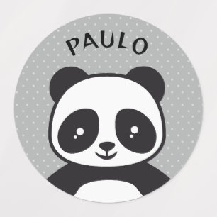 Pandabar - gray   waterproof children's labels