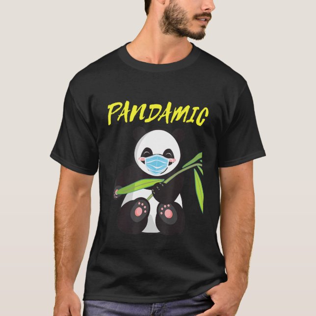 Pandamic Bamboo Bear With Mask Pandemic Dad Panda T-Shirt (Front)
