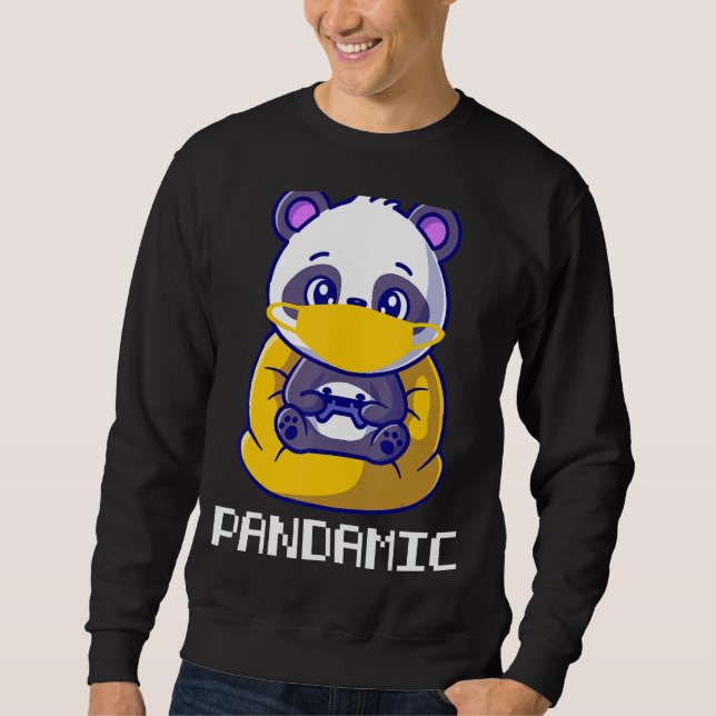 Pandamic Bear With Mask Pandemic Panda Gaming Sweatshirt (Front)