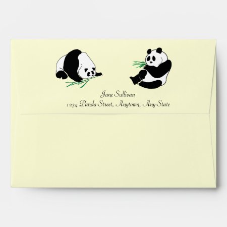 Pandas And Bamboo On An Envelope