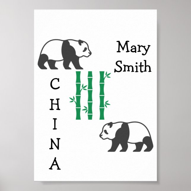 Pandas and Bamboos Poster (Front)