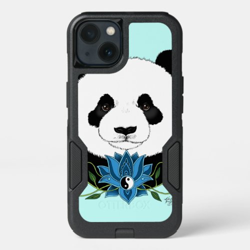 Pandas Bear Lotus Flower Blue iPhone 13 Case