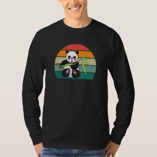 Pandas Bears Bamboo China Asia Black Leaf White Pa T-Shirt