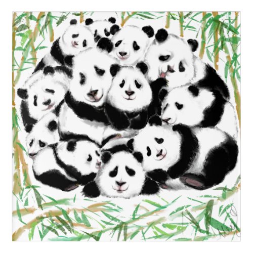 Pandas _ Big Hugs _ Painting Acrylic Print