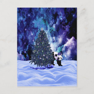 Panda's Christmas Holiday at the North Pole Postcard