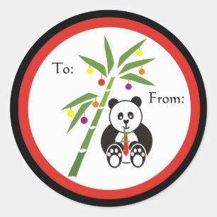 Panda's Christmas Meal! Classic Round Sticker