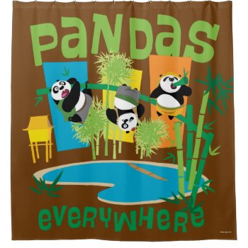 Pandas Everywhere Shower Curtain by kungfupanda at Zazzle