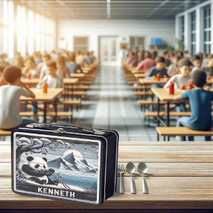 Panda's Forest Haven: Bamboo Indulgence Metal Lunch Box