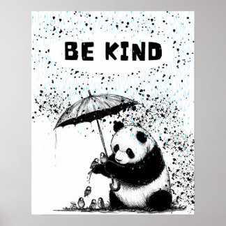 Panda's Haven: Be Kind to Feathered Friends Poster