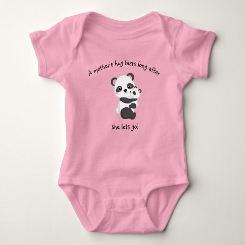 Pandas hugging baby bodysuit