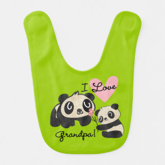 Pandas I Love Grandpa Bib