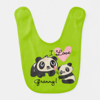 Pandas I Love Granny Bib