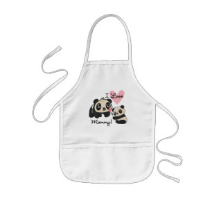 Pandas I Love Mommy Kids' Apron