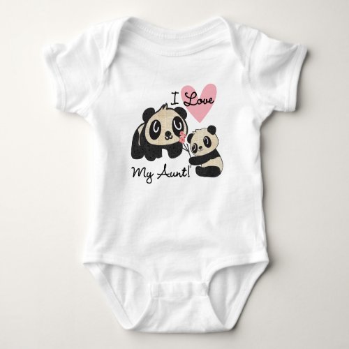 Pandas I Love My Aunt Baby Bodysuit