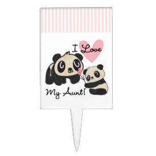 Pandas I Love My Aunt Cake Topper