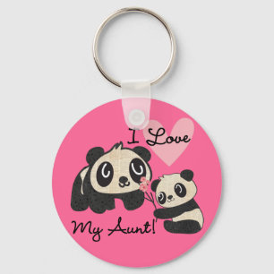 Pandas I Love My Aunt Keychain