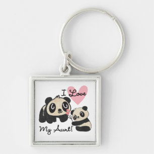 Pandas I Love My Aunt Keychain