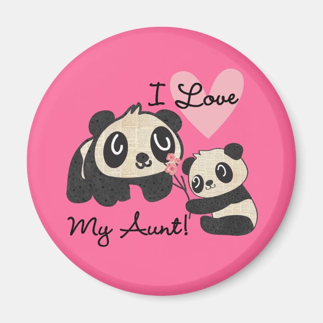 Pandas I Love My Aunt Magnet (Front)