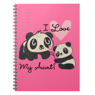 Pandas I Love My Aunt Notebook
