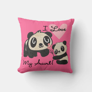 Pandas I Love My Aunt Throw Pillow