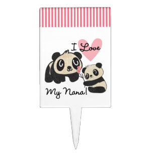 Pandas I Love My Nana Cake Topper