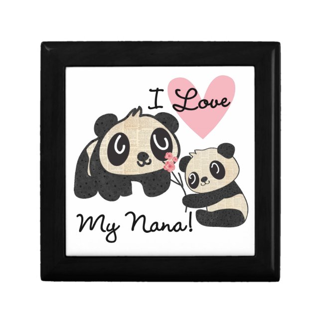 Pandas I Love My Nana Keepsake Box (Front)