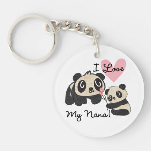 Pandas I Love My Nana Keychain