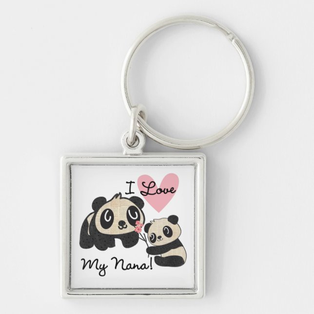 Pandas I Love My Nana Keychain (Front)