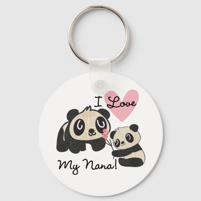Pandas I Love My Nana Keychain (Front)
